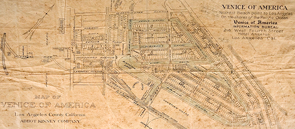 historic map of the original Venice, CA Canals